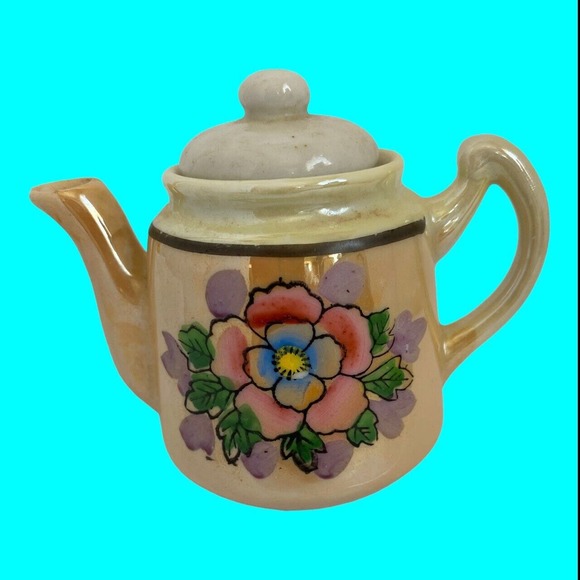 Vtg Japanese Lustreware Doll Dishes, Doll Tea Set, Tiny Dishes, 14 pcs - Picture 2 of 16